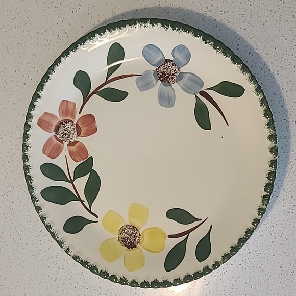Blue Ridge Southern Potteries Hand painted flower plate - Picture 1 of 7